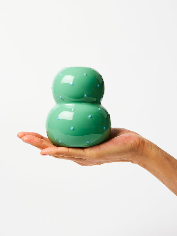 FONDA GREEN BLUE DOTTY VASE