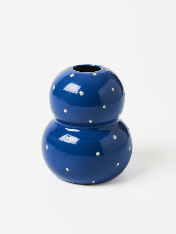 FONDA NAVY DOTTY VASE