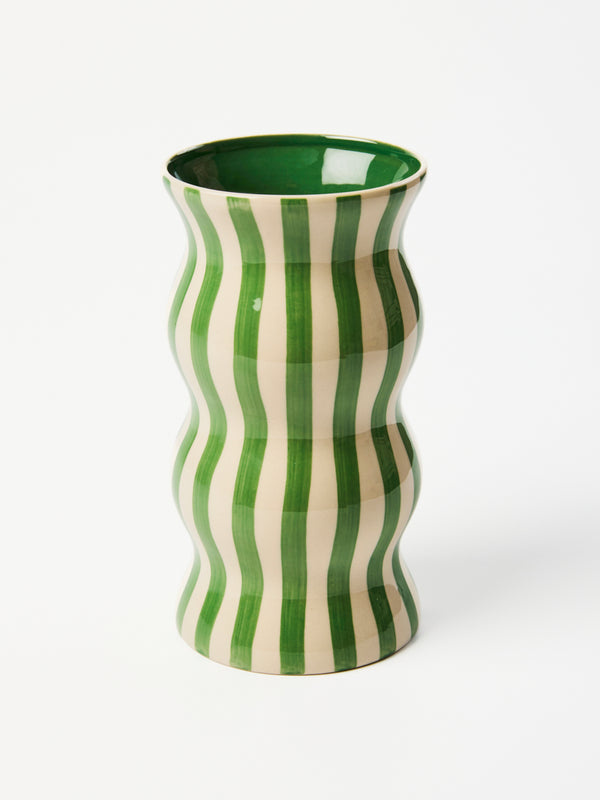 PALMA GREEN STRIPE VASE
