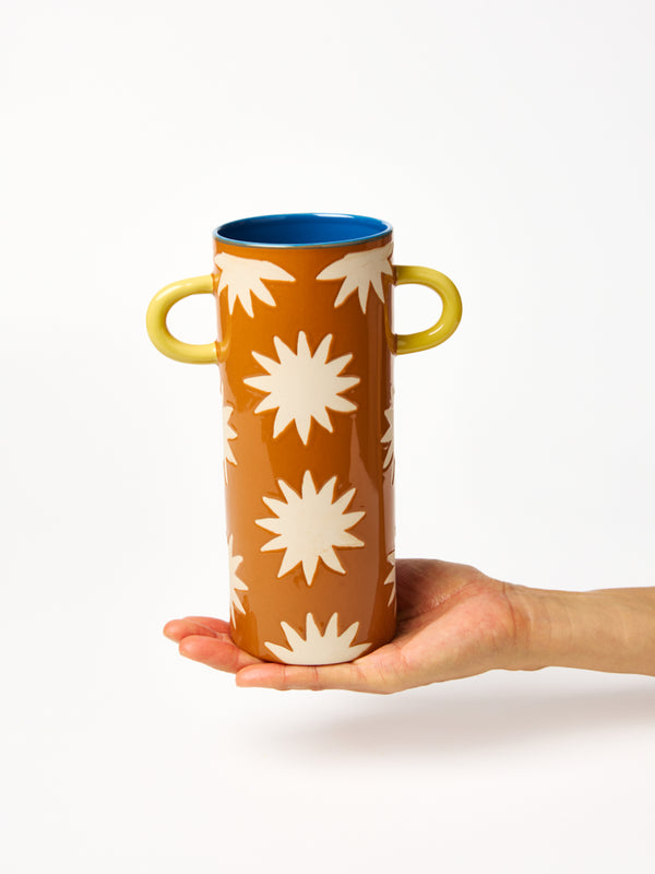 GRIFFE TALL VASE MUSTARD STAR