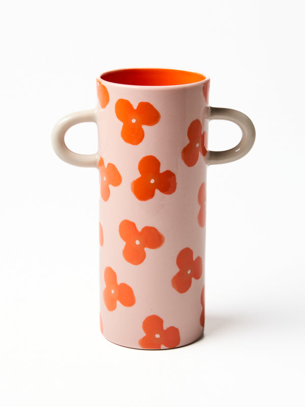 GRIFFE PINK RED FLORAL BUD VASE