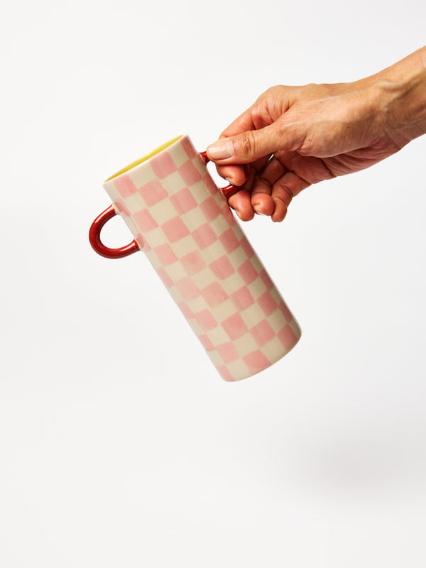 GRIFFE BUD VASE PINK CHECK