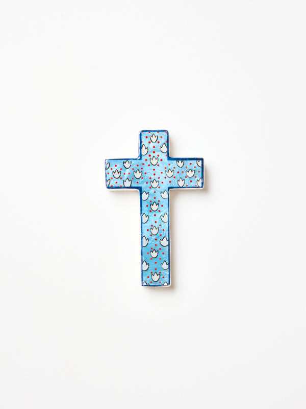 SAMIRA SMALL CROSS BLUE LOTUS
