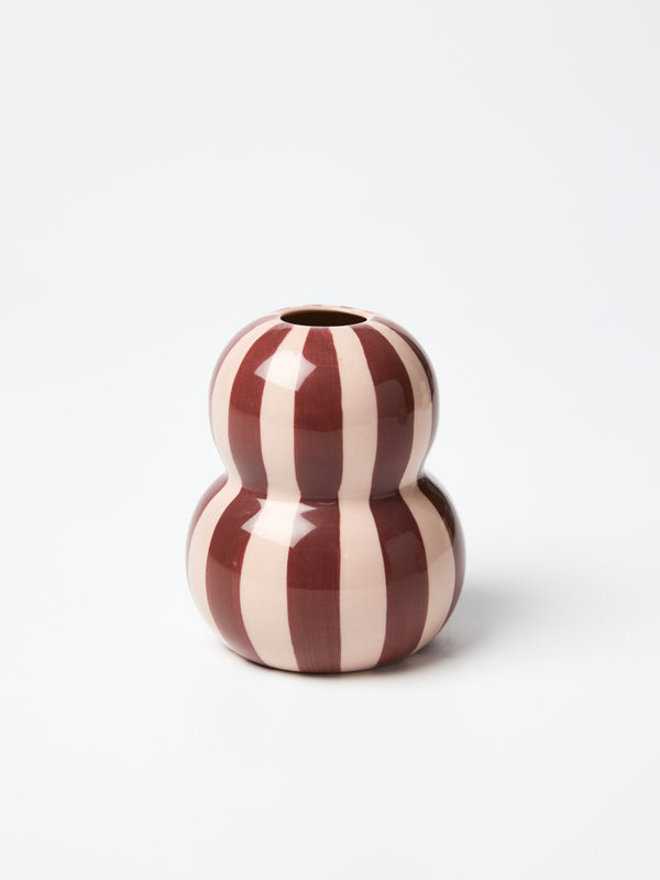 FONDA VASE BURGANDY PINK STRIPE
