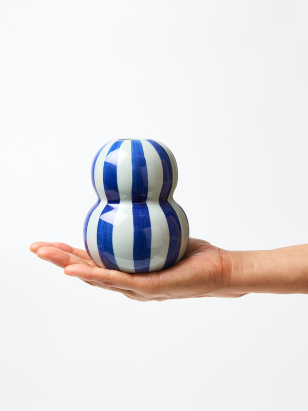 FONDA VASE TONAL BLUE STRIPE