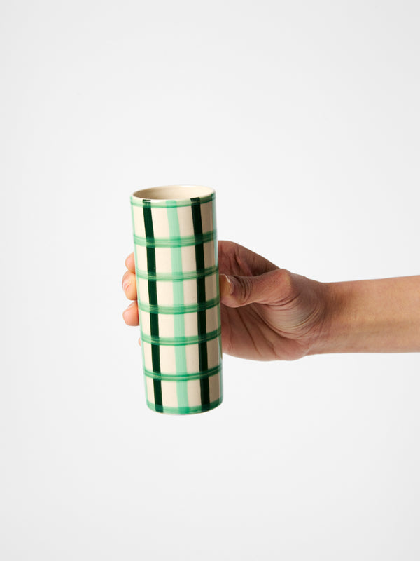 BONBON VASE GREEN CHECK
