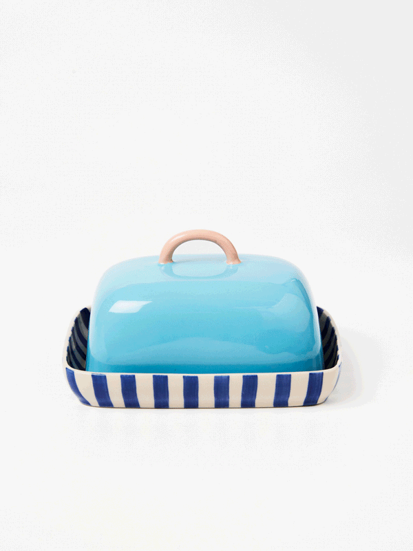 BLOOMIE BLUE BUTTER DISH
