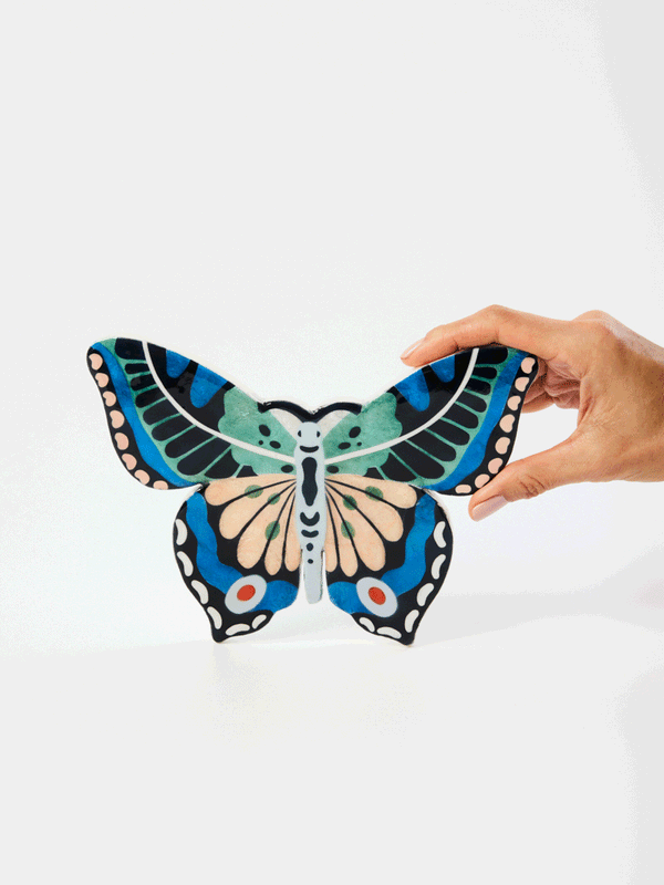 CANOPY BUTTERFLY BLUE GREEN WALL ART