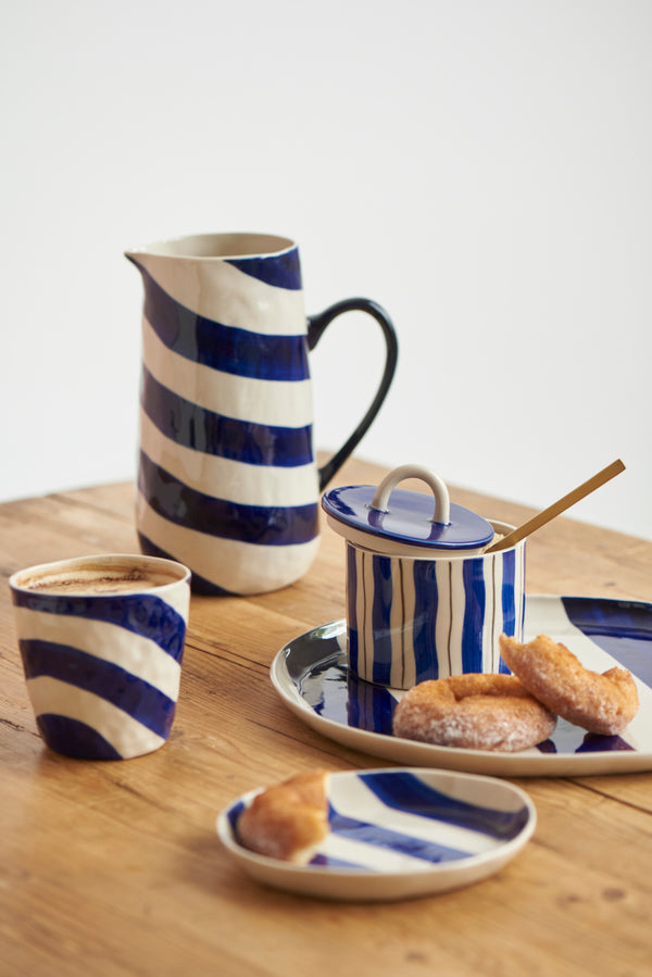 CABANA STRIPE JUG BLUE