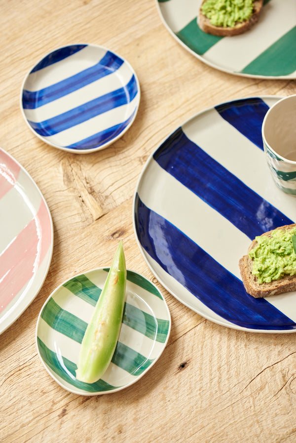 CABANA STRIPE PLATTER GREEN