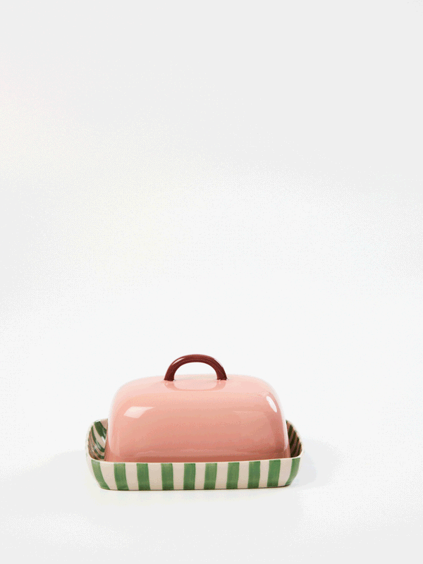 BLOOMIE PINK BUTTER DISH