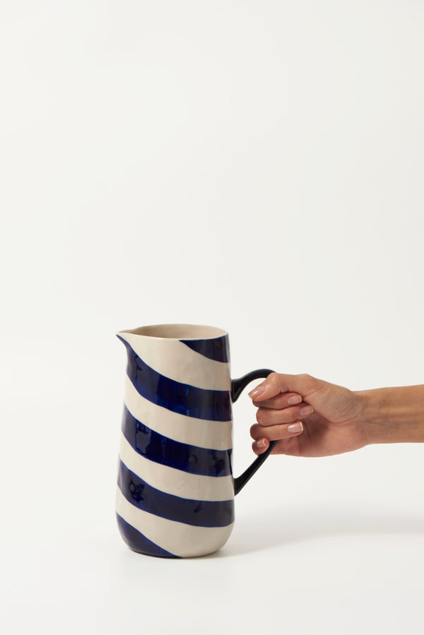 CABANA STRIPE JUG BLUE