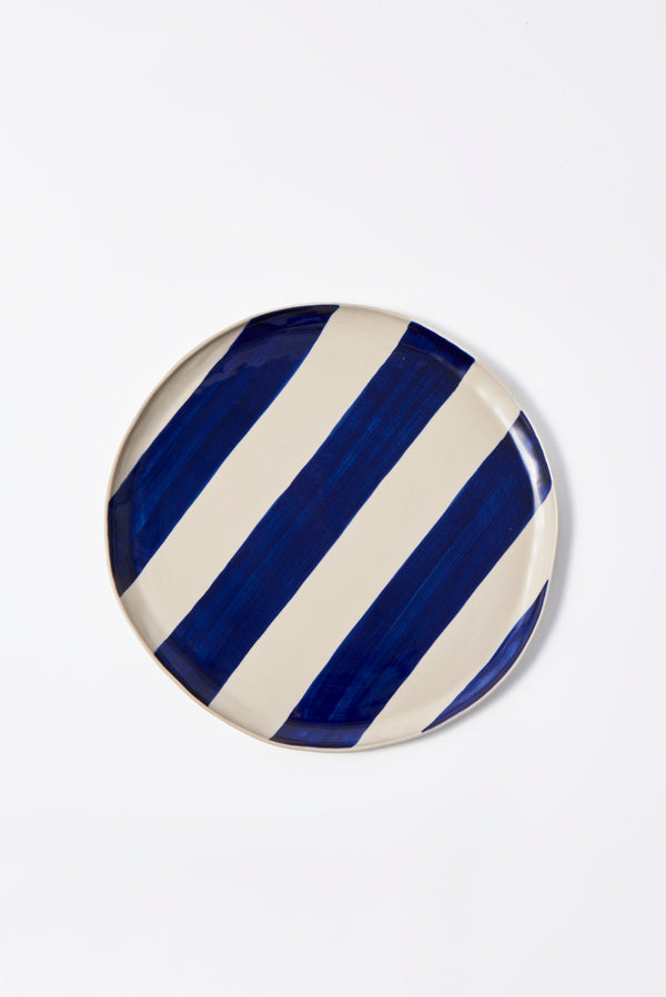 CABANA STRIPE PLATTER BLUE