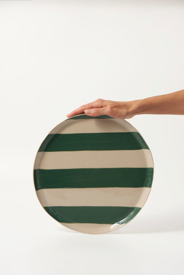 CABANA STRIPE PLATTER GREEN