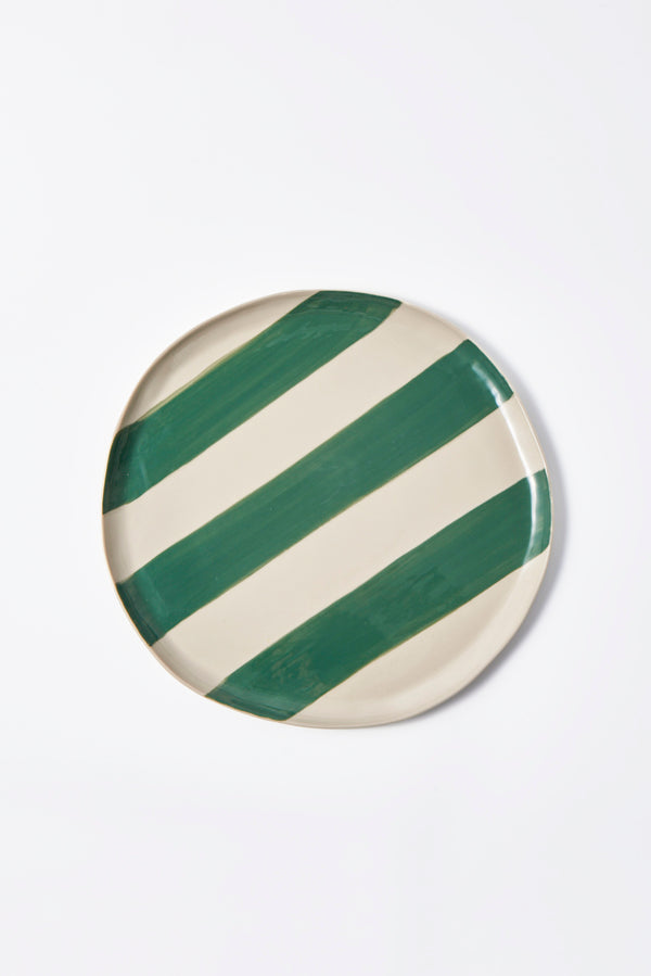 CABANA STRIPE PLATTER GREEN