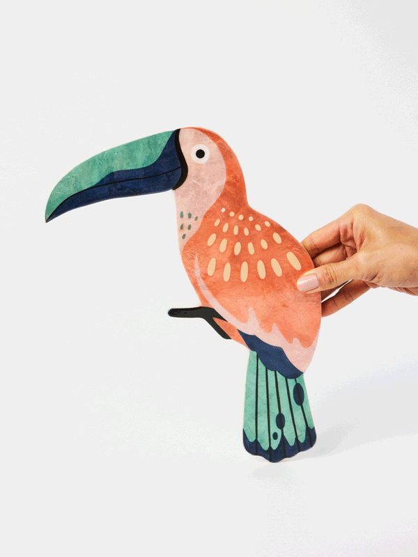 CANOPY TOUCAN PEACH WALL ART