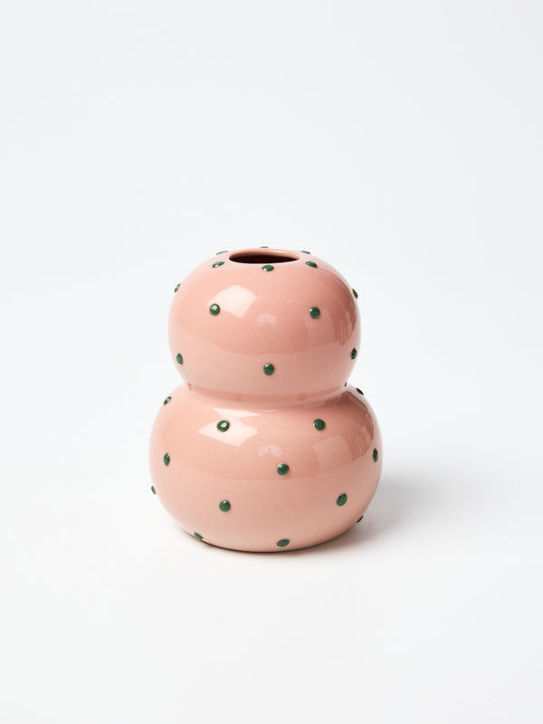 FONDA VASE PINK GREEN DOTTY