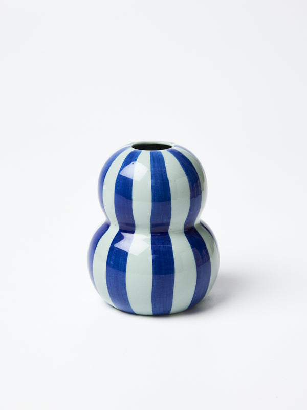 FONDA VASE TONAL BLUE STRIPE