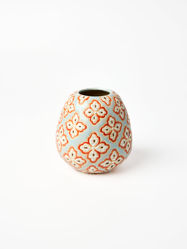 POLLEN VASE BLUE PAISLEY