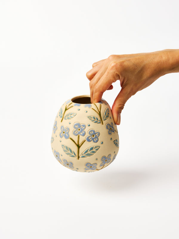 POLLEN VASE BLUE FLORET