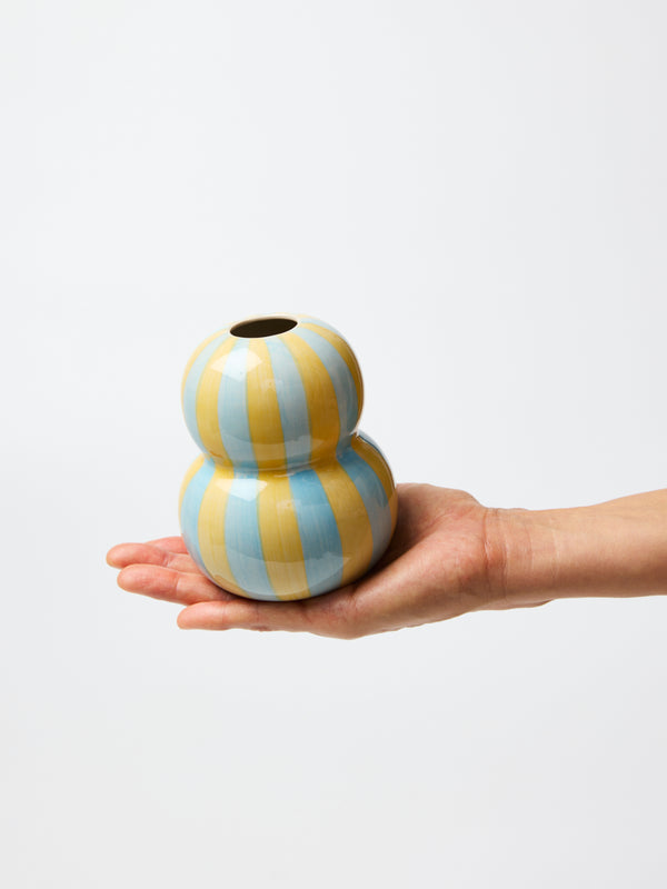 FONDA VASE YELLOW BLUE STRIPE