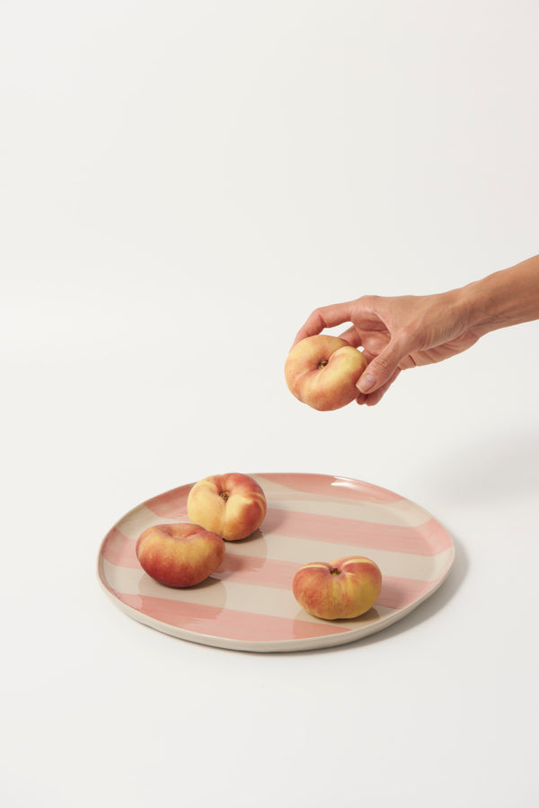 CABANA STRIPE PLATTER PINK