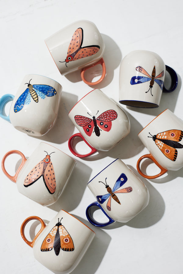 MOTH PARTY MUG BLUE