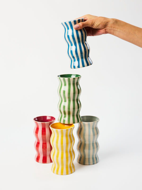 PALMA YELLOW STRIPE VASE