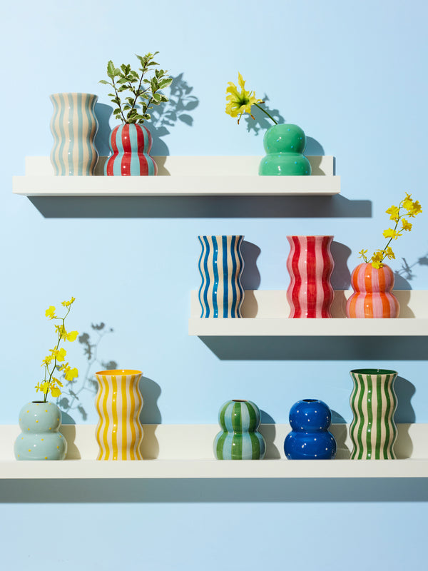 PALMA GREEN STRIPE VASE