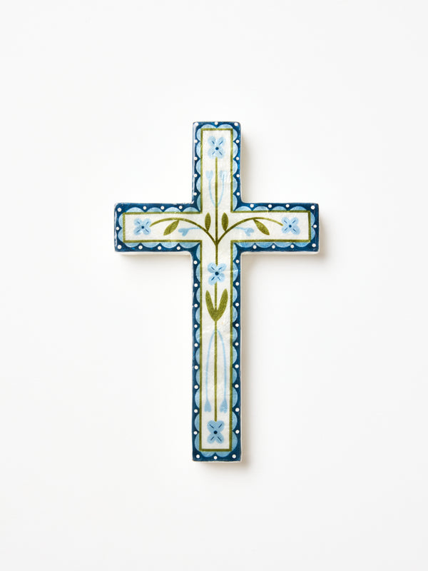 SAMIRA LARGE CROSS BLUE FLOWER