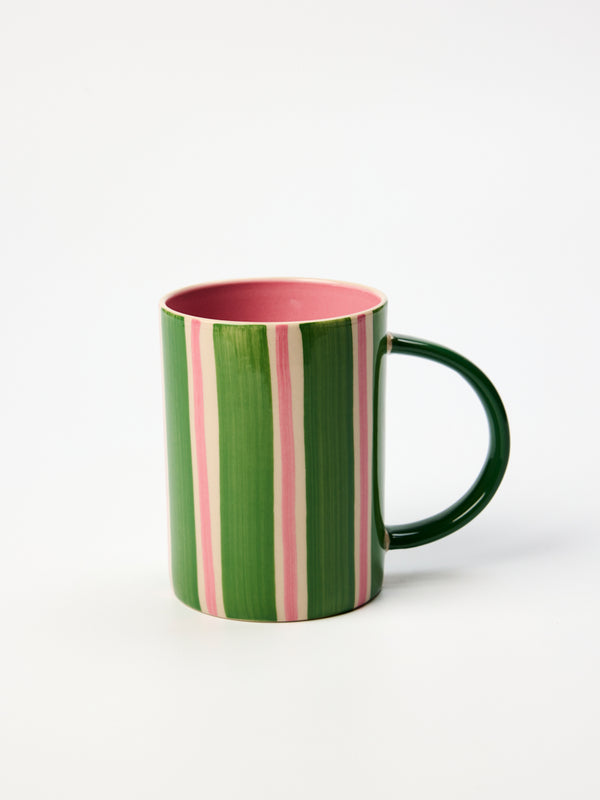 HAPPY MUG GREEN STRIPE