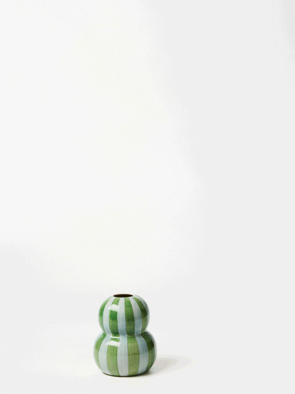 FONDA GREEN BLUE STRIPE VASE