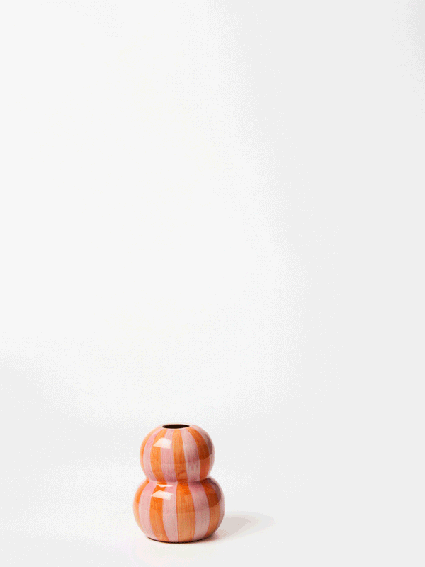 FONDA PINK ORANGE STRIPE VASE