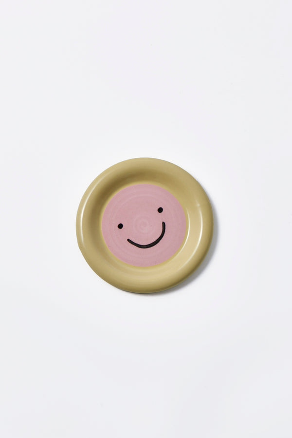 SMILEY PLATE PINK YELLOW