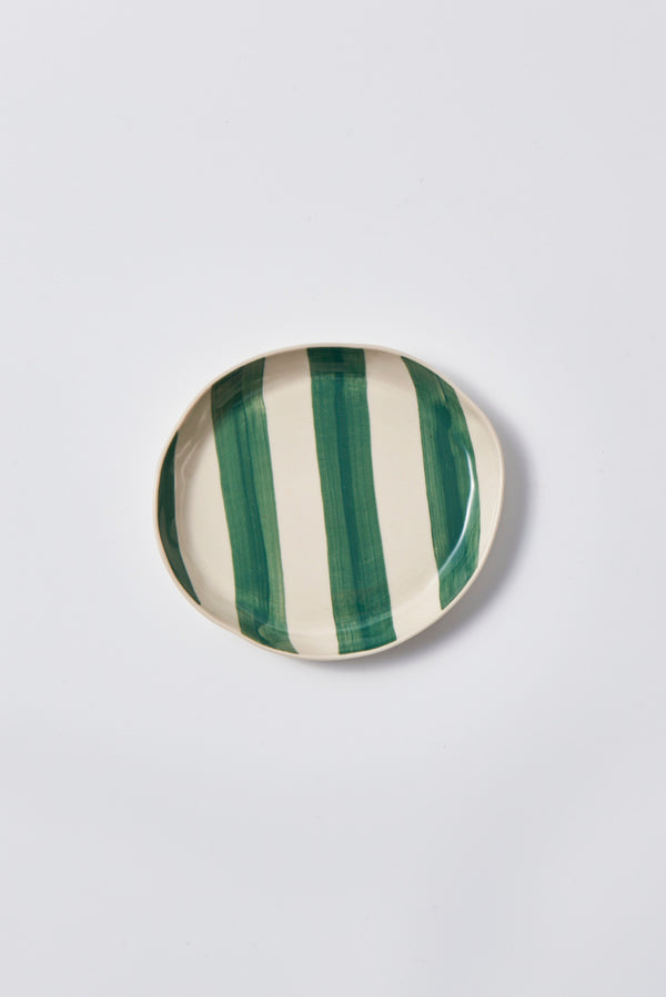 CABANA STRIPE PLATE GREEN