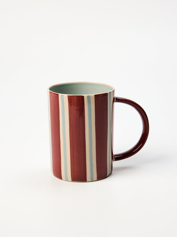 HAPPY MUG BROWN STRIPE