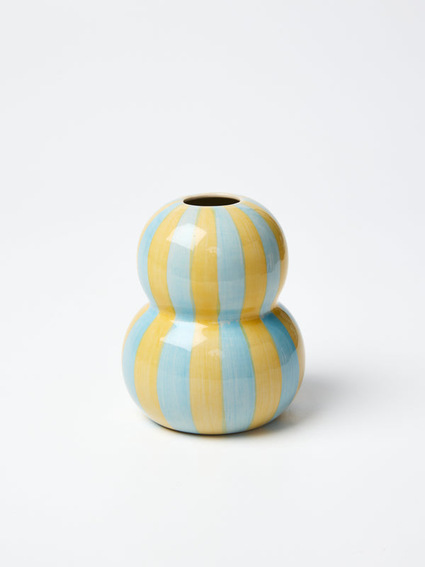 FONDA VASE YELLOW BLUE STRIPE