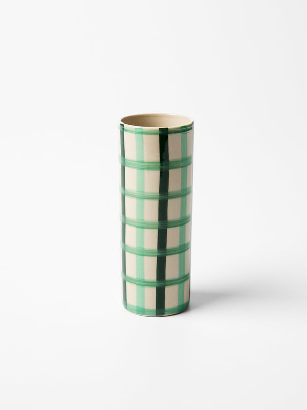 BONBON VASE GREEN CHECK
