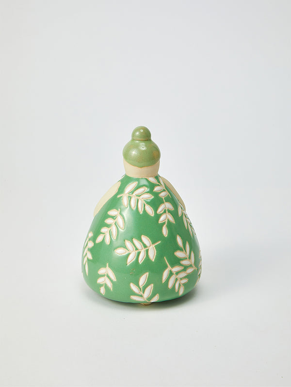 NONNA GREEN FLORAL VASE