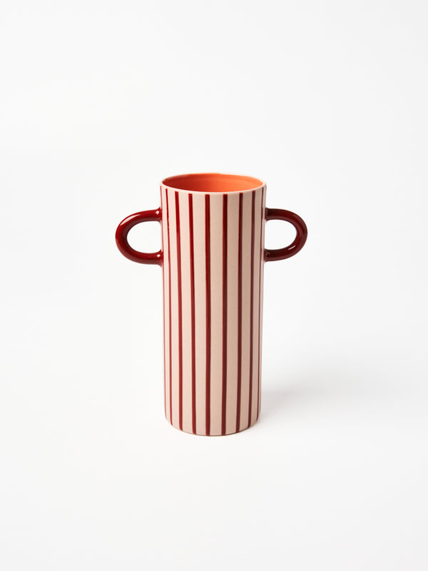 GRIFFE BUD VASE PINK PINSTRIPE