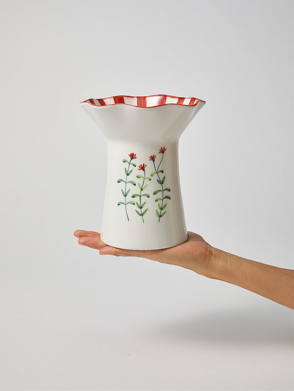 BLOSSOM TALL RED VASE