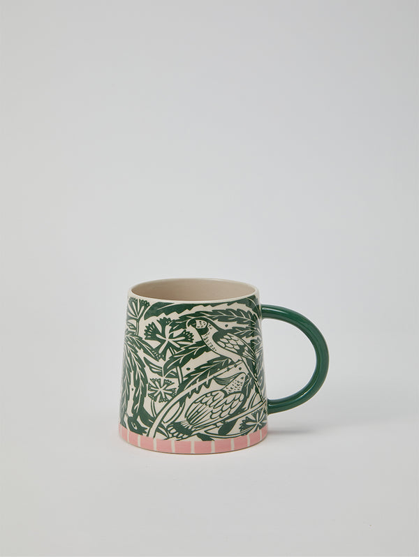 DEL SOL BIRD MUG GREEN