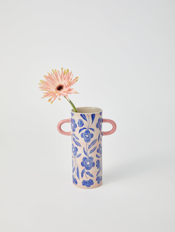 GRIFFE BLUE FLORAL BUD VASE