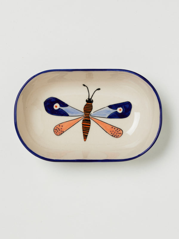 MOTH PARTY DISH BLUE