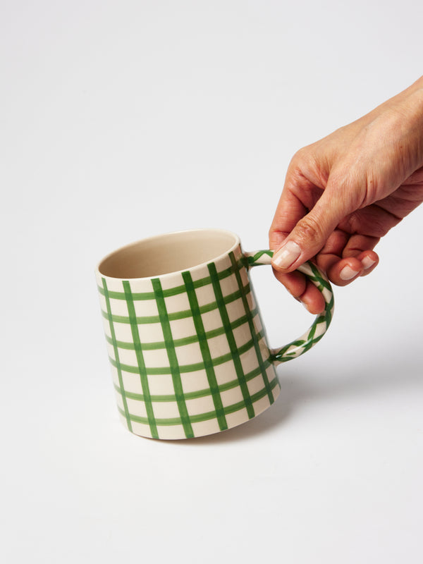 LARDER CHECK MUG GREEN