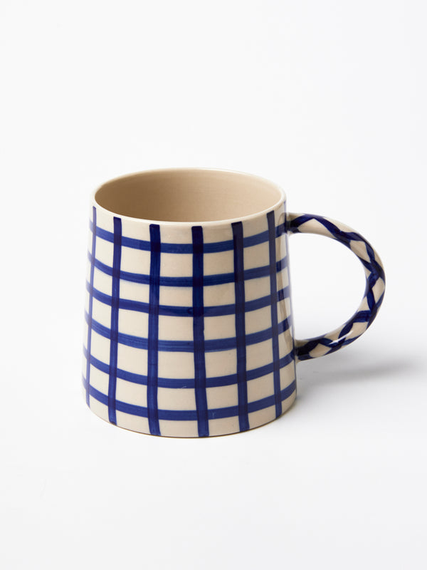 LARDER CHECK MUG NAVY