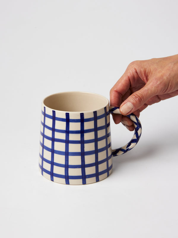 LARDER CHECK MUG NAVY