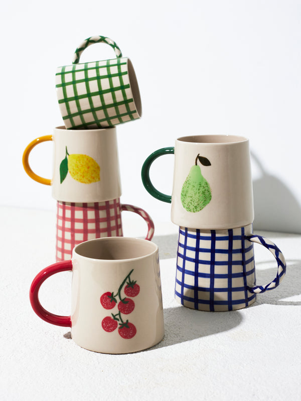 LARDER CHECK MUG GREEN