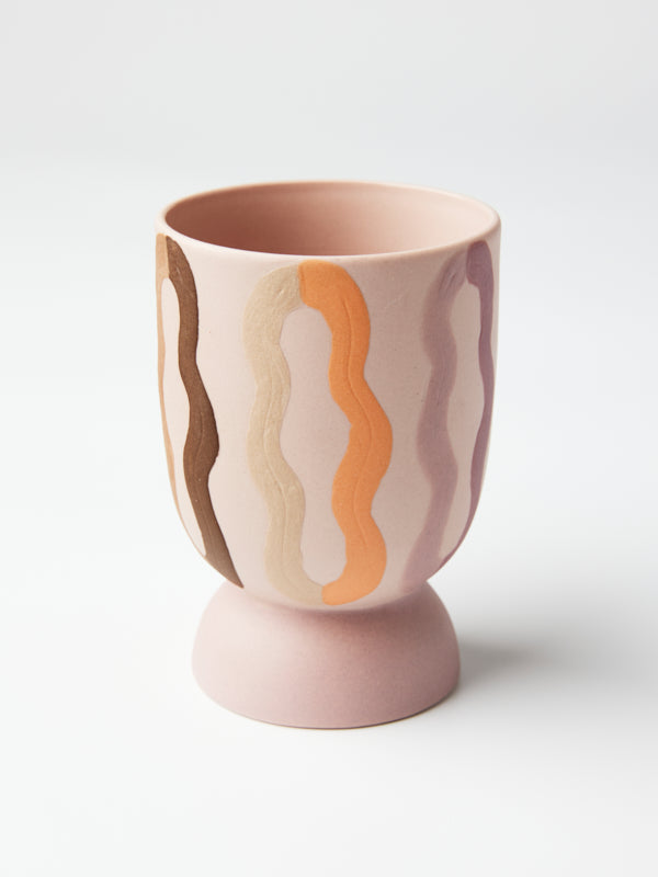 LOOPY TALL PLANTER PINK MULTI